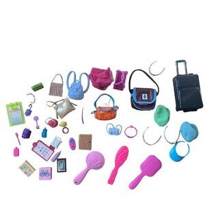 Vintage Barbie Doll  Lot Accessories Mattel Combs Purses Hats Crowns Book